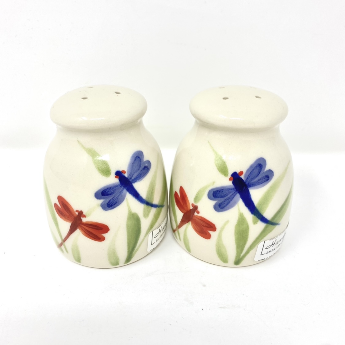 Emerson Creek Pottery Dragonfly Salt and Pepper Shaker Set - Made